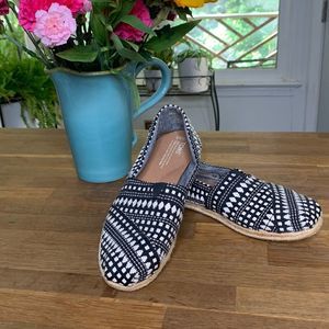 TOMS black and white espadrilles